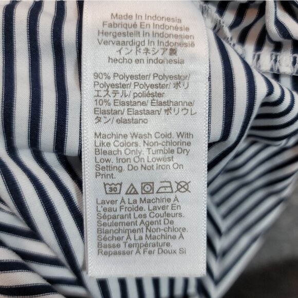 J. Crew Performance Golf Polo Shirt Mens Size L White Black Striped Short Sleeve - Picture 9 of 10